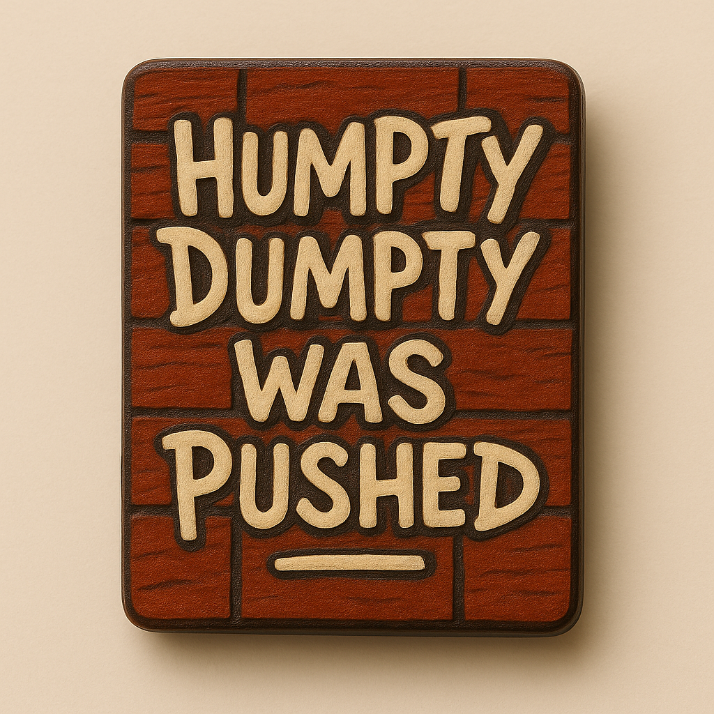 Humpty Dumpty Was Pushed Pin