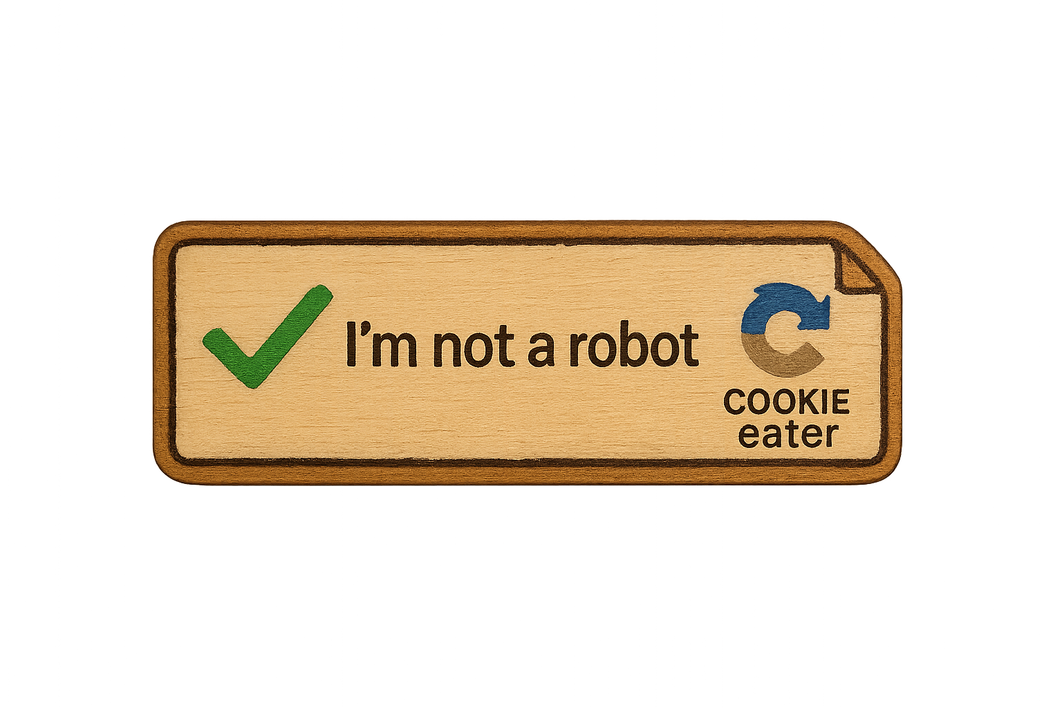 ✅ I’m Not a Robot Wooden Pin