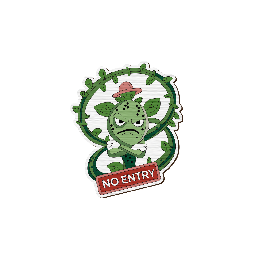 "No Entry" Plant Mood Pin