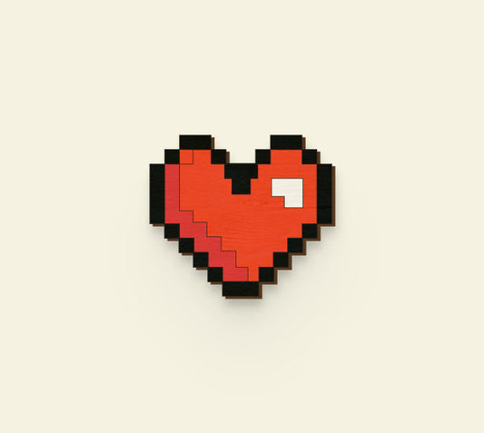 Pixelated Heart Magnet