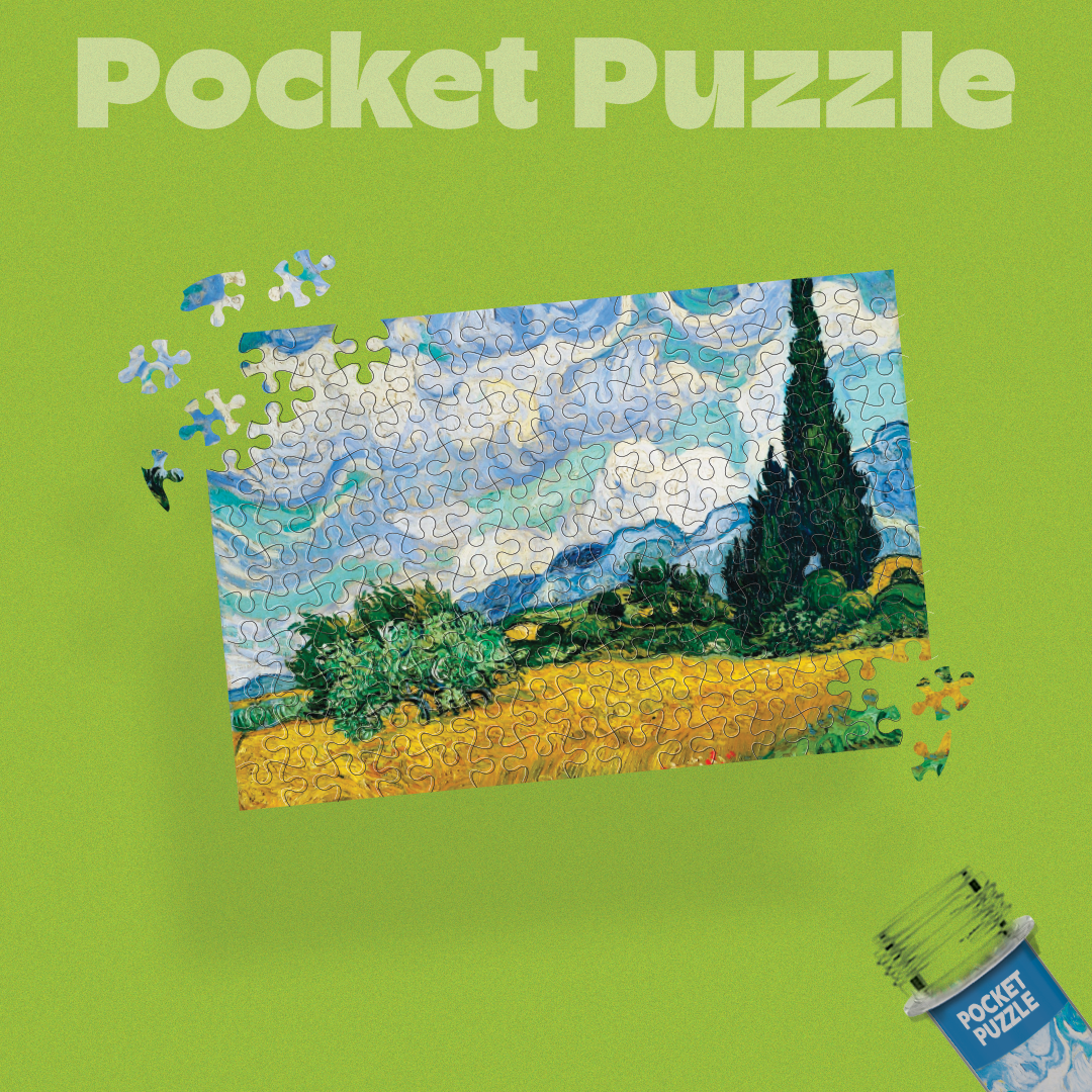 Wheat Field With Cypresses by Vincent Van Gogh Pocket Puzzle