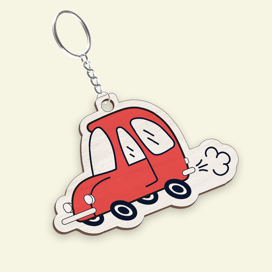 Red Car Ping Keychain