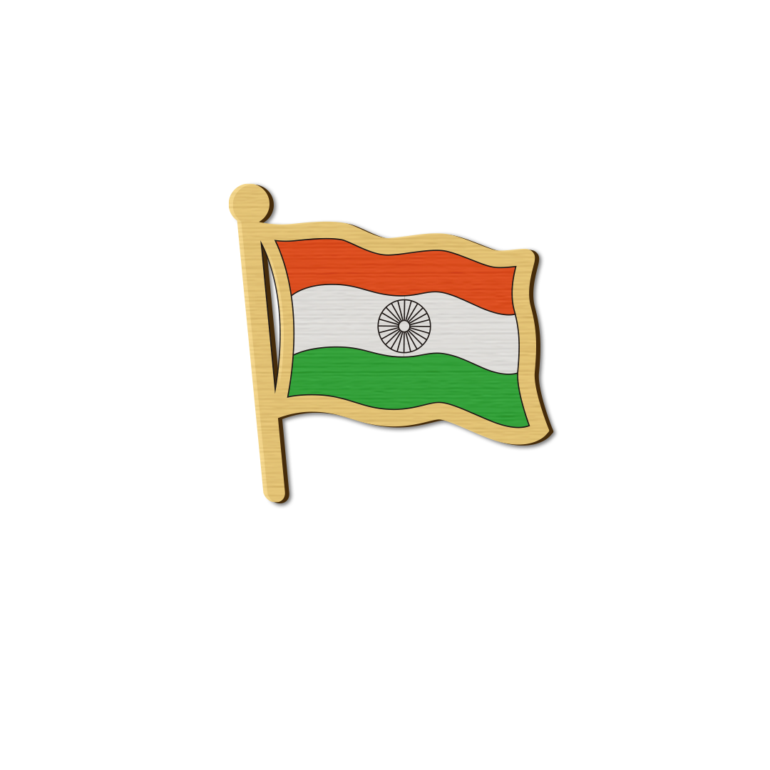 Hoisted Indian Flag Pin