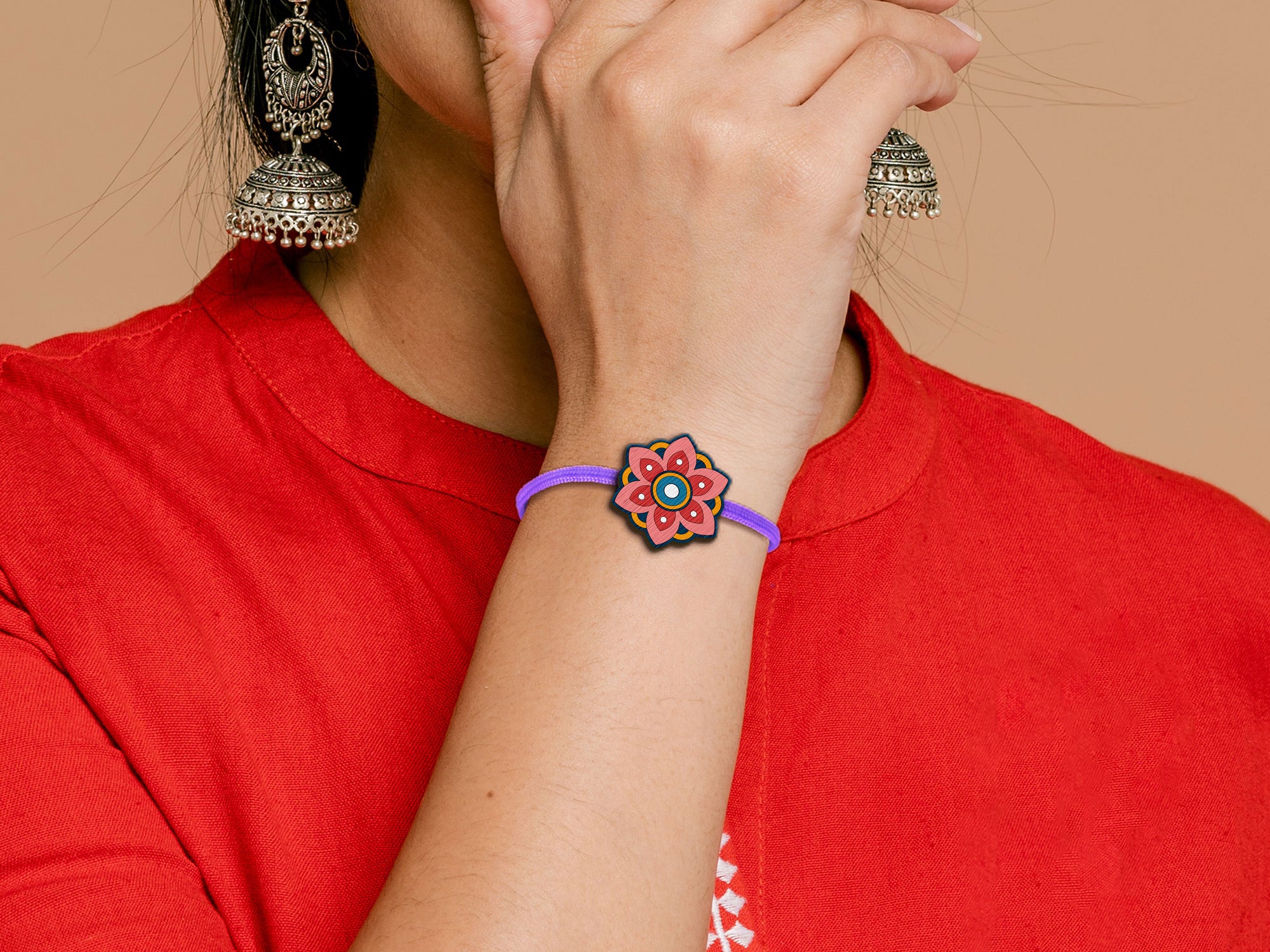 Pink Floral Rakhi