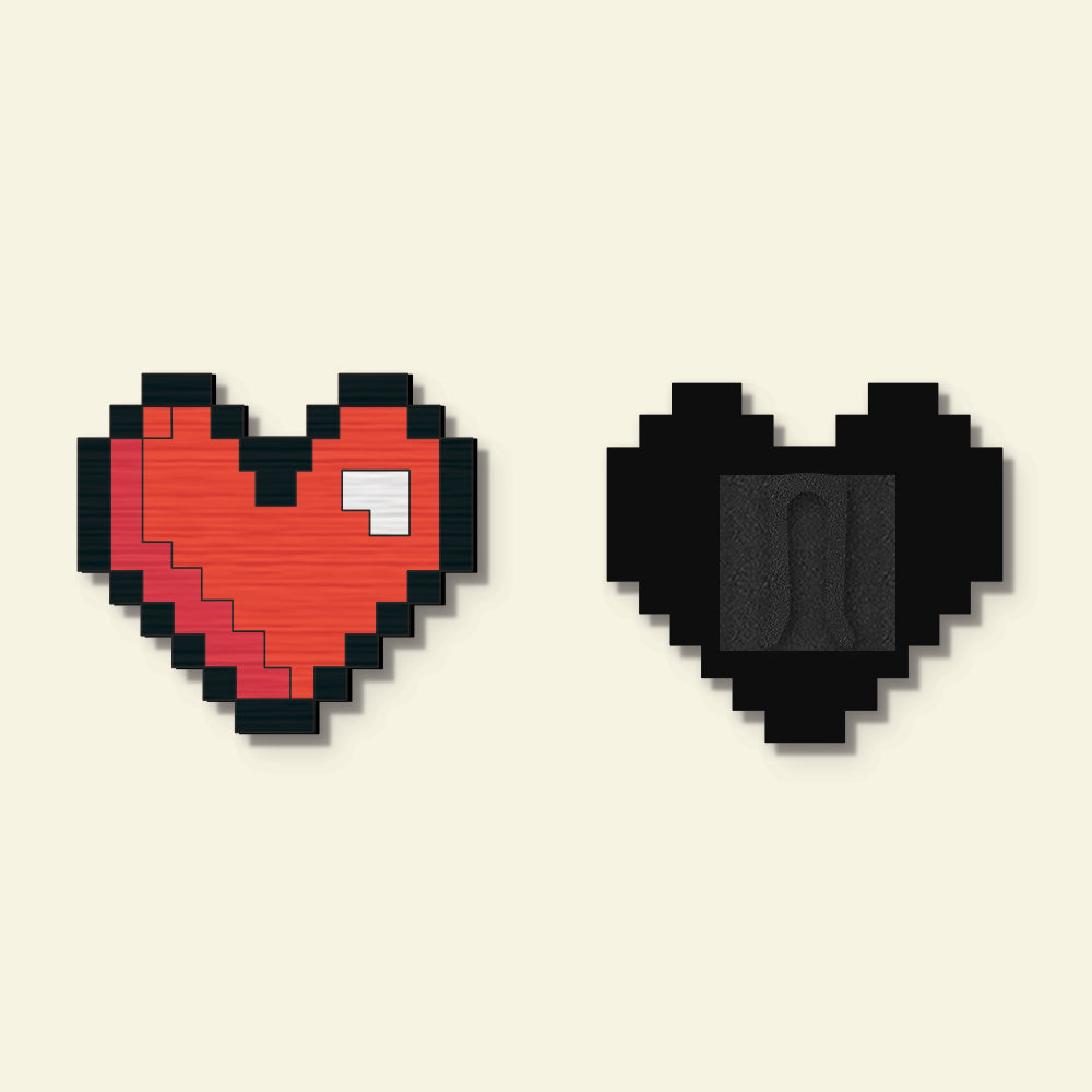 Pixelated Heart Unbutton