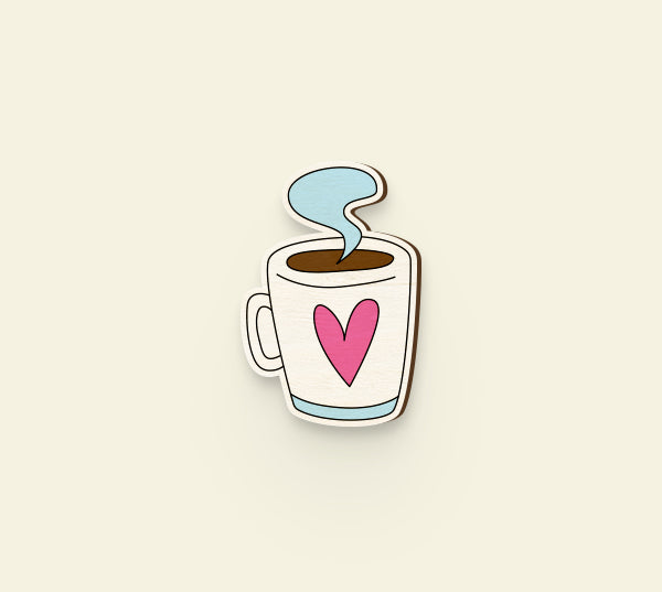 Pink heart Hot chocolate Pin